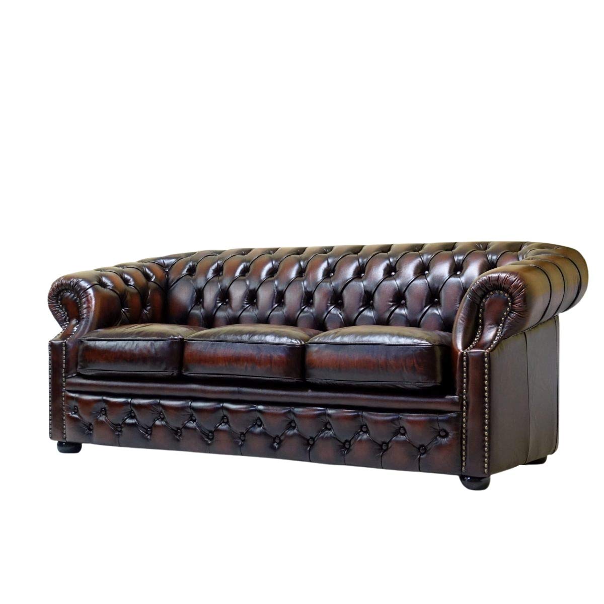 英国　ヴィンテージ　チェスターフィールド　イギリス製ブラウン Amazon｜チェスターフィールドソファー SA-232 イギリスアンティーク調